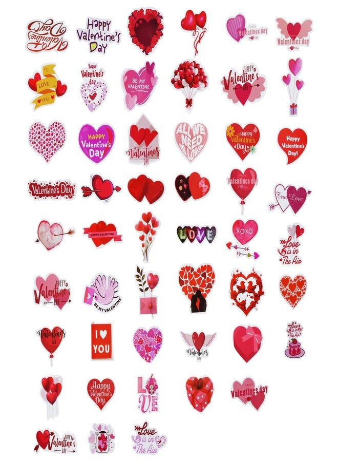 Fengek Valentines Day Stickers - 100 Pcs Heart-Shaped Stickers for Water Bottles & Scrapbook Decor - Image 3